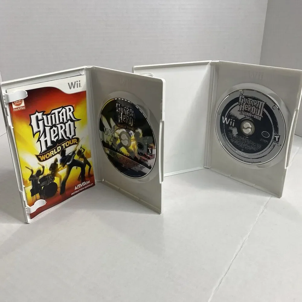 Guitar Hero World Tour + III Legends of Rock Wii Lot Tested And Works